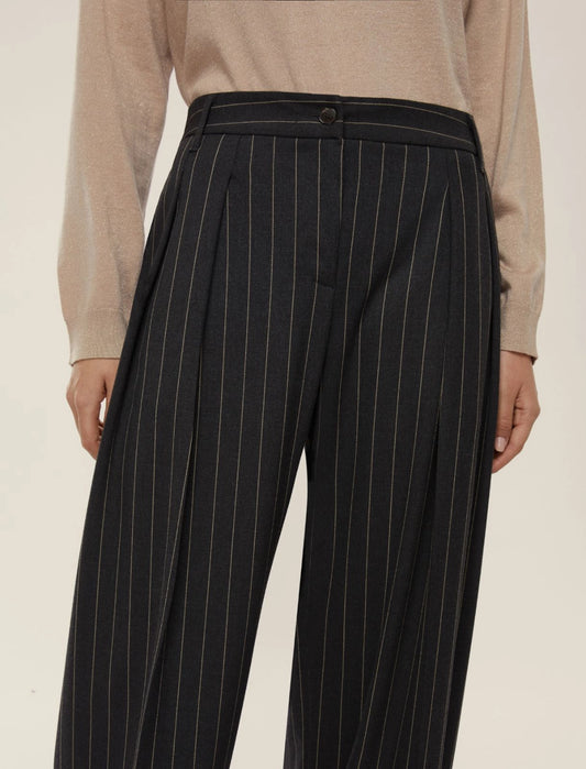 Pantaloni doppia pinces gessati