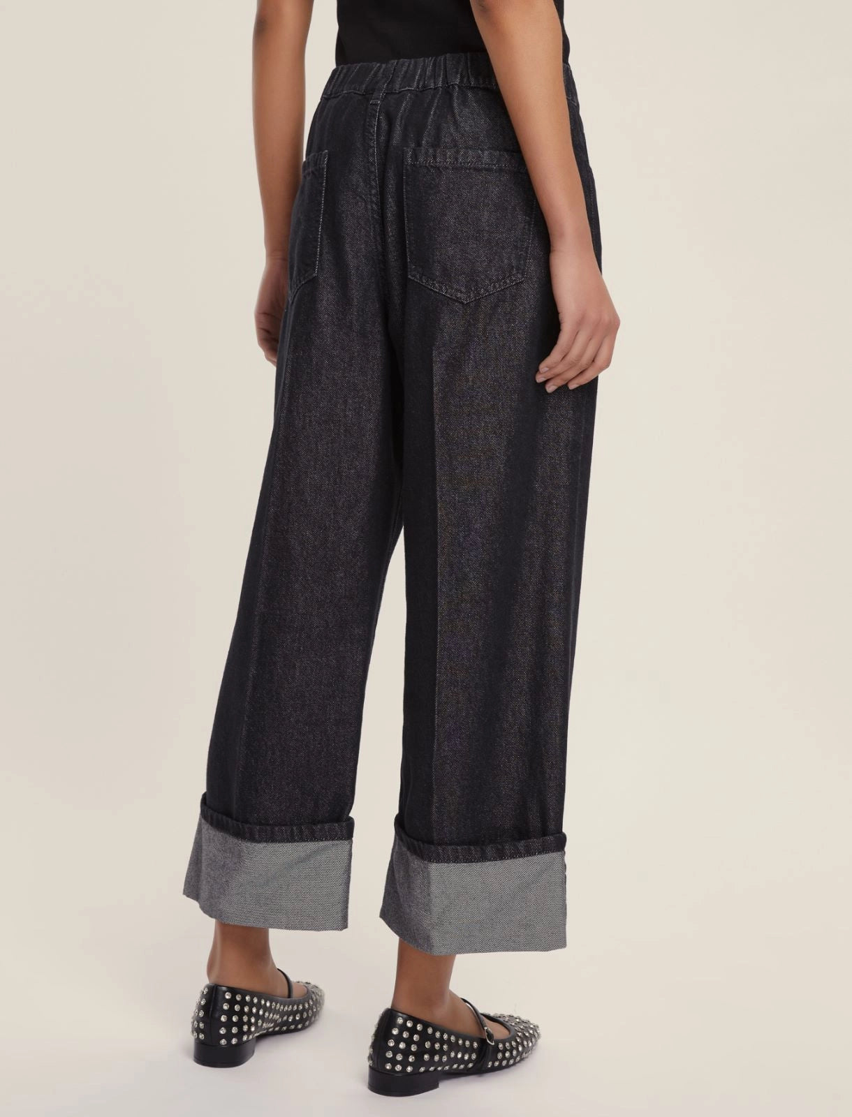 Jeans risvolto denim color