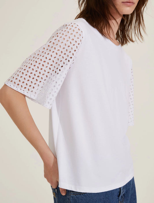 T-shirt maniche sangallo