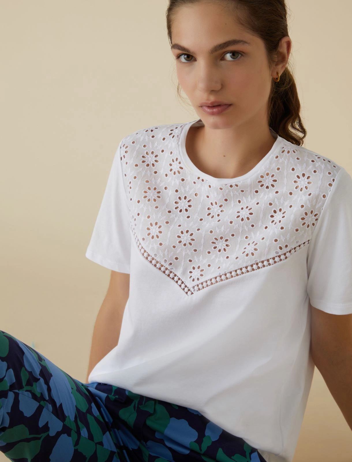 T-shirt inserto sangallo