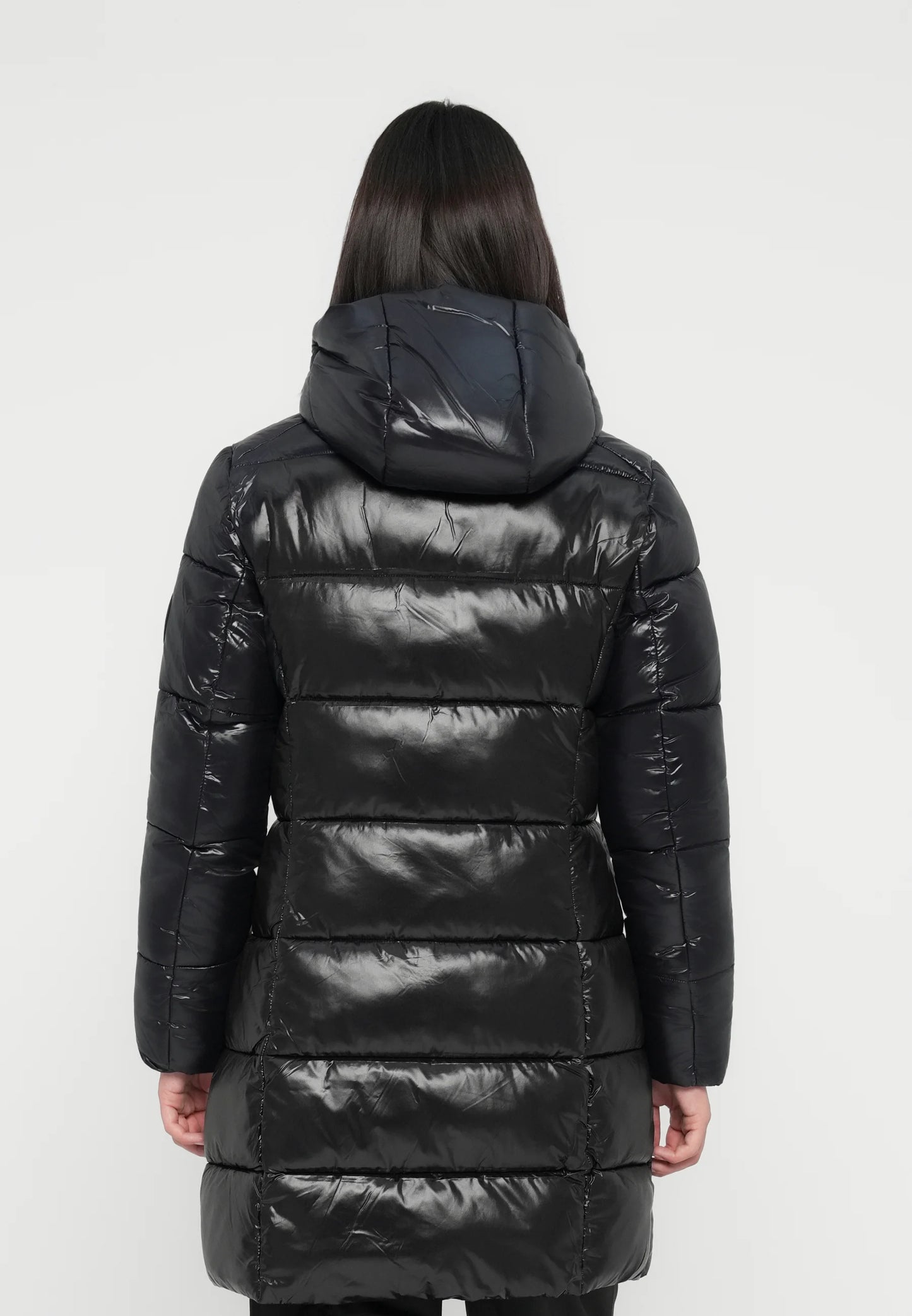 Piumino lungo cappuccio