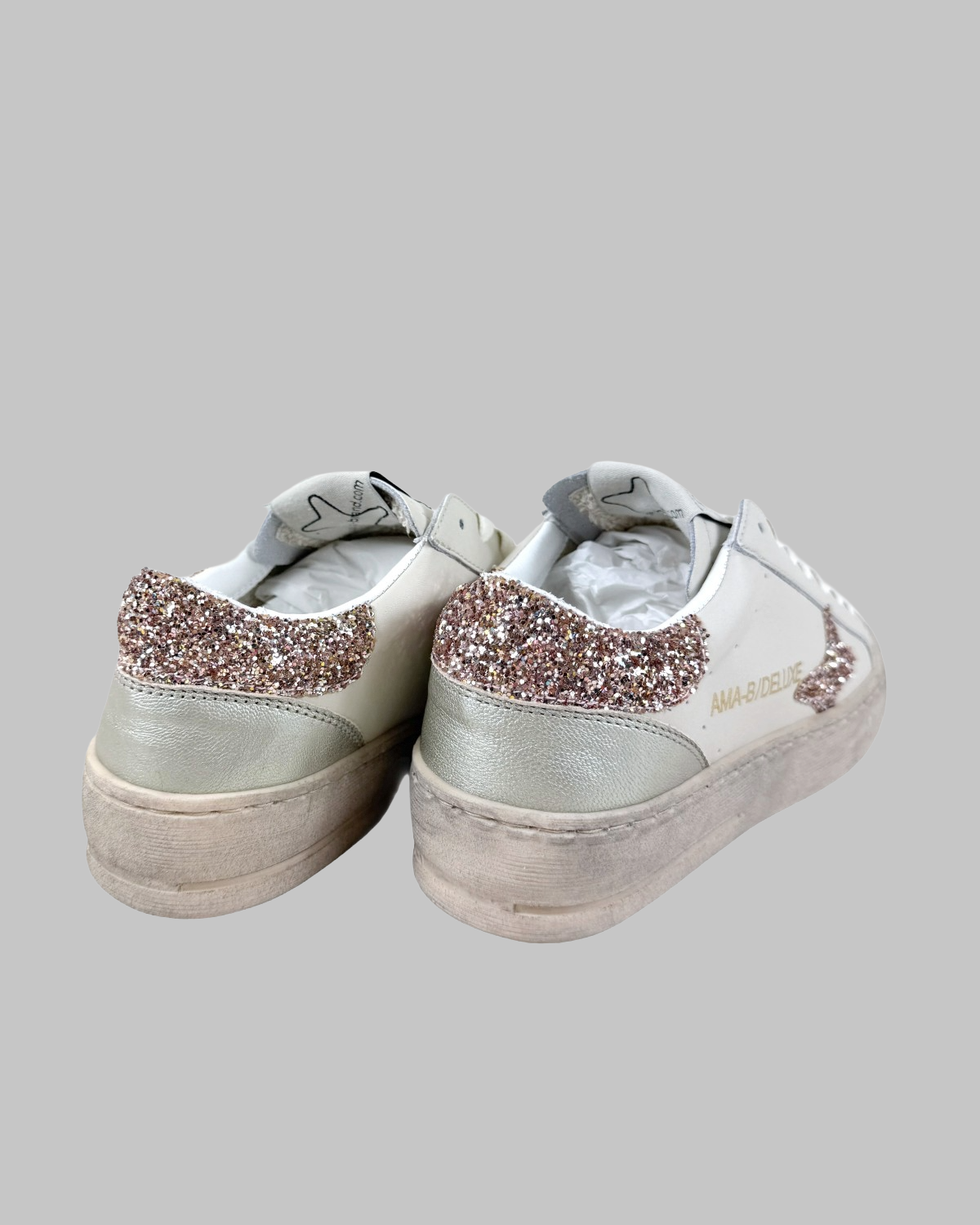 Scarpe pelle inserto rosa