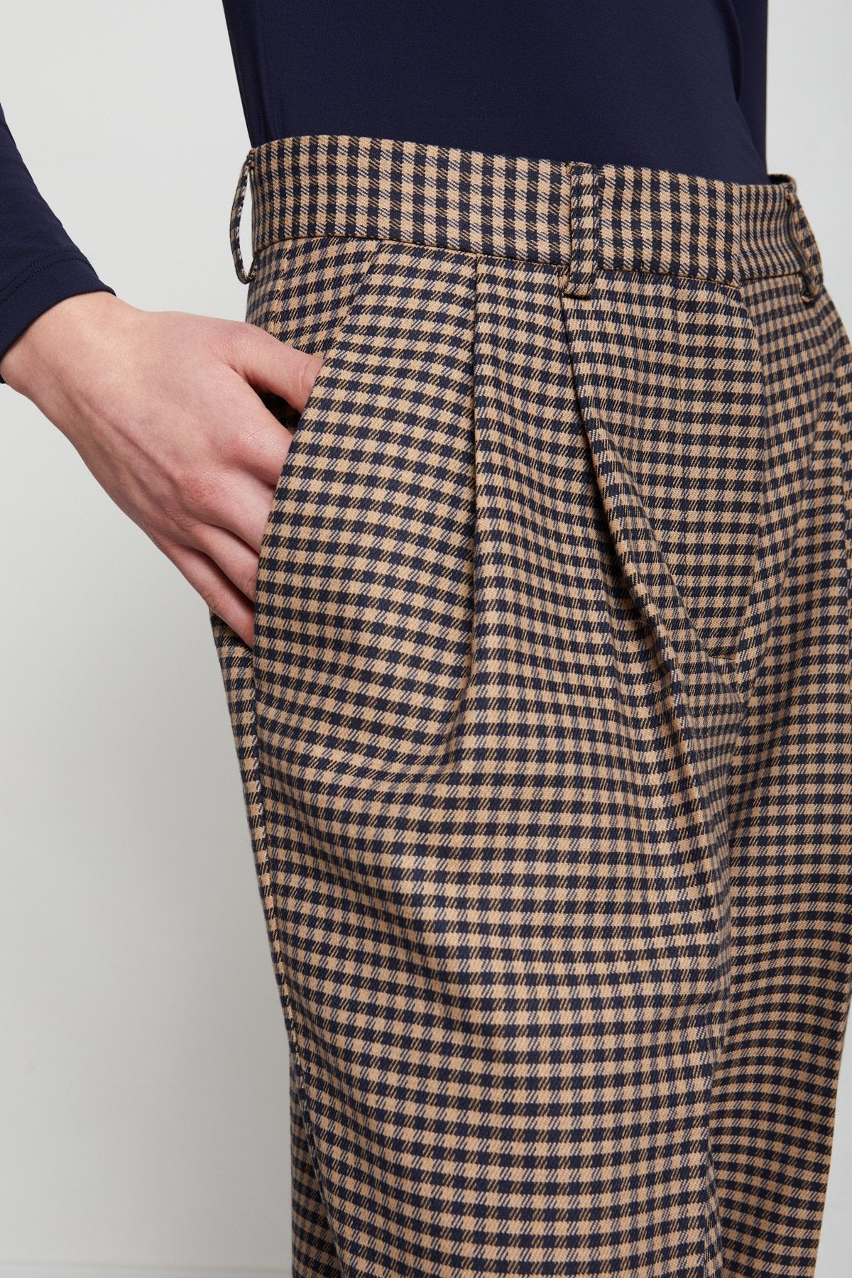 Pantaloni pinces quadretti