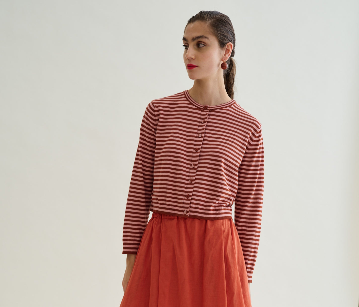 Cardigan rigato coreana