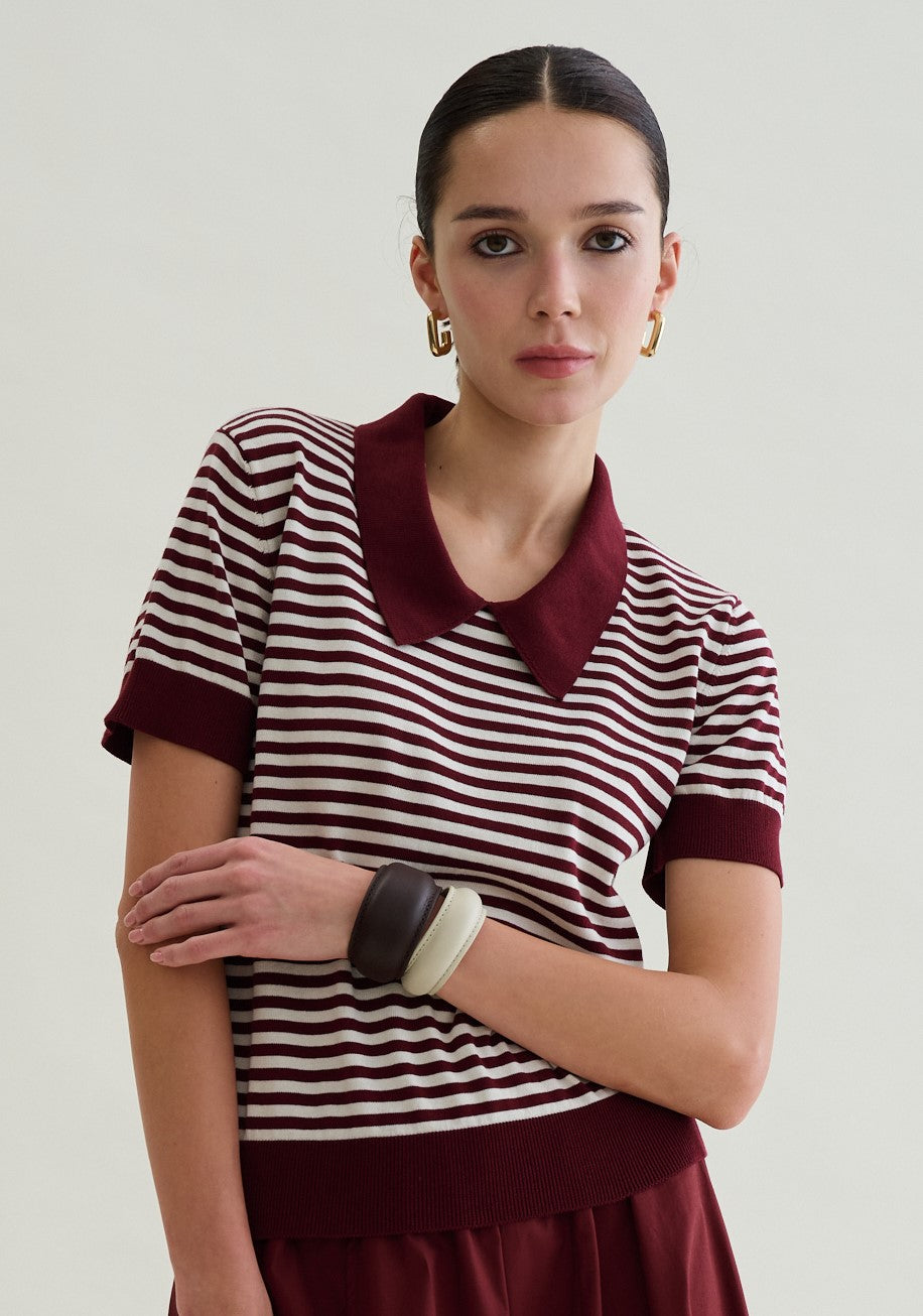 Polo rigata maniche corte