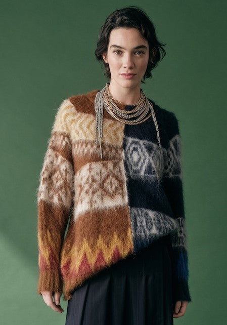 Maglia girocollo jacquard