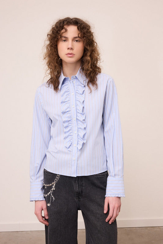 Camicia righe jabot