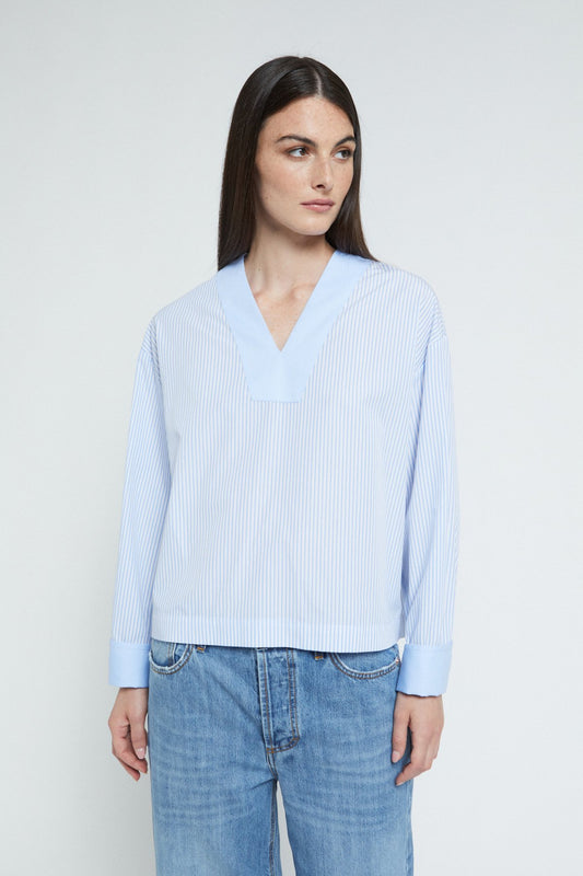 Camicia righe scollo V