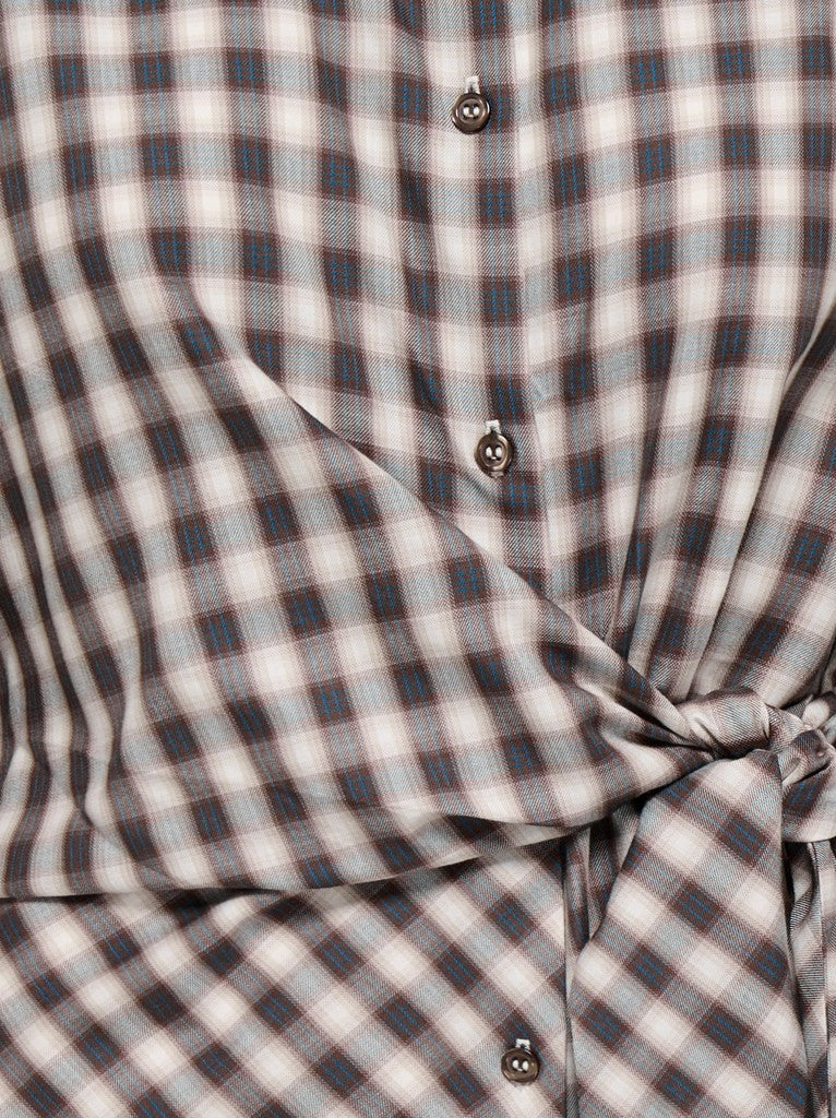Camicia check nodo lato