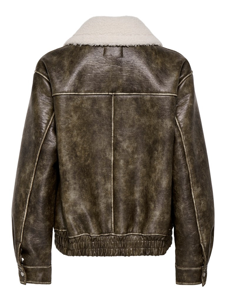 Giubbotto ecopelle washed