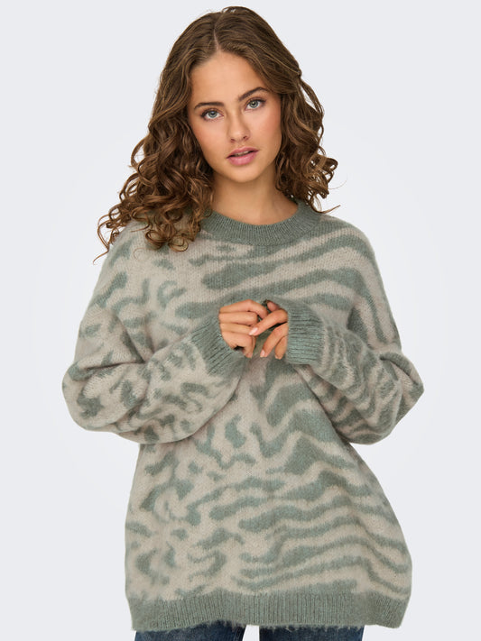 Maglia animalier girocollo