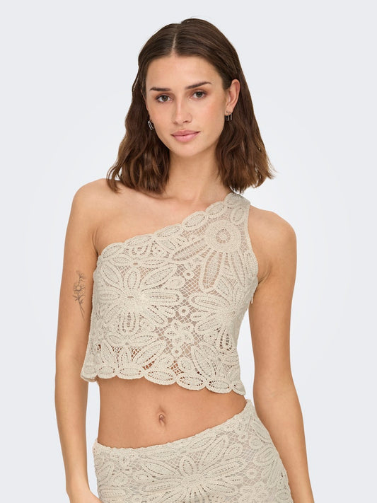 Top monospalla macrame