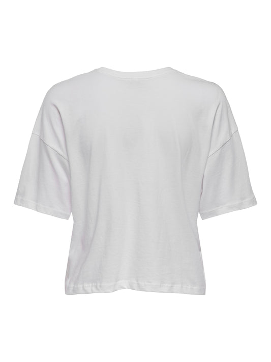 T-shirt crop perline