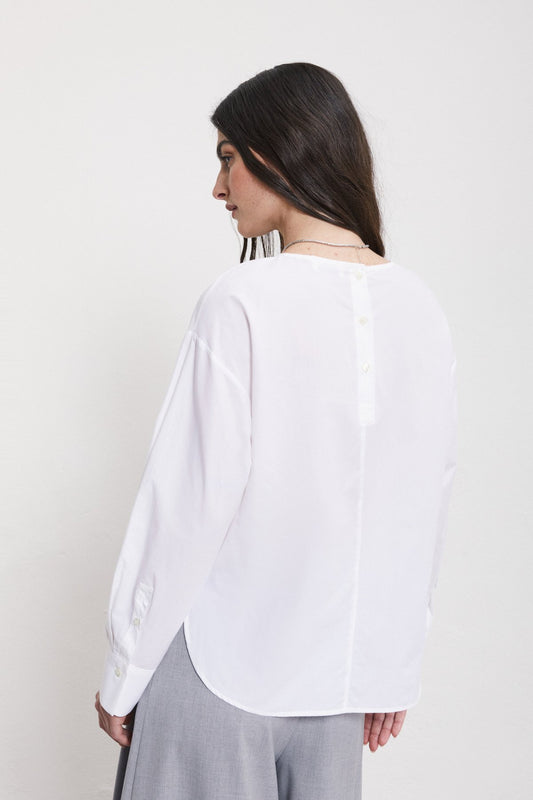 Camicia girocollo cotone