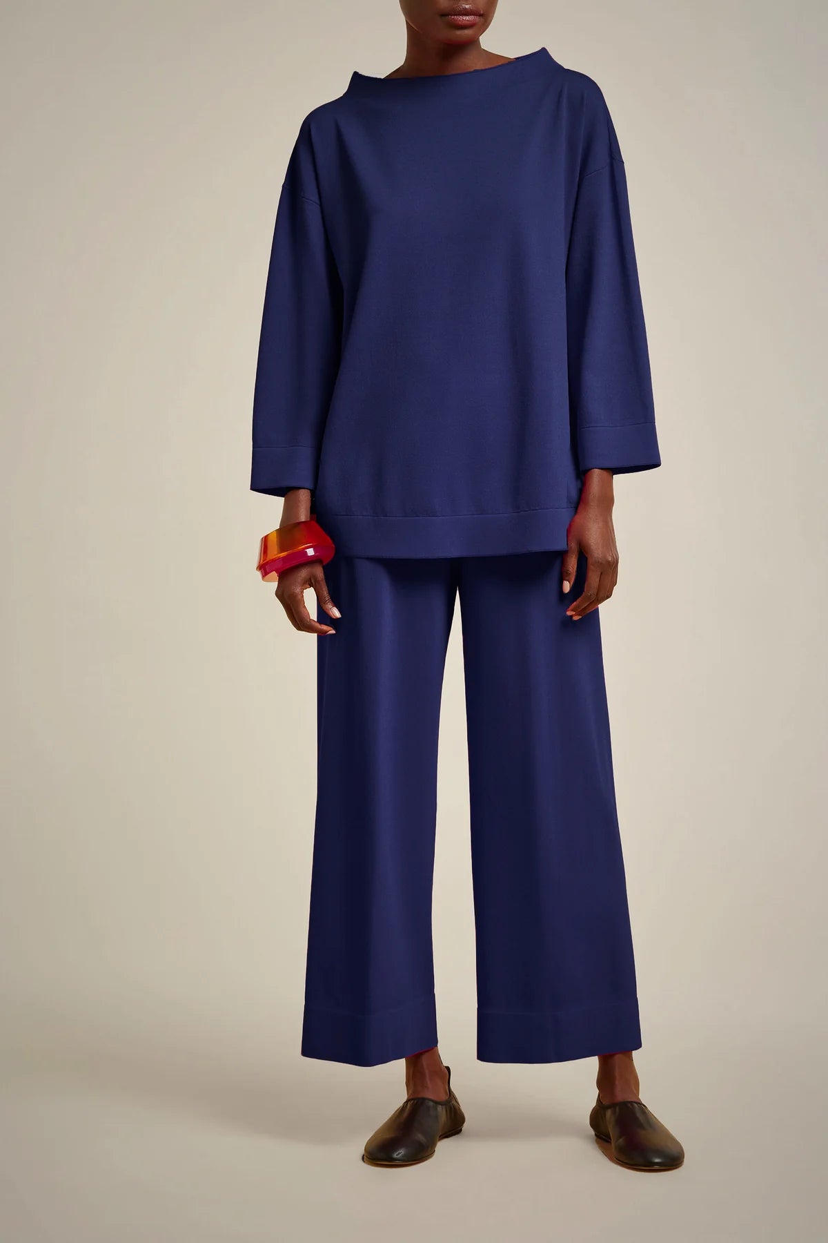 Maglia scollo barca bicolore