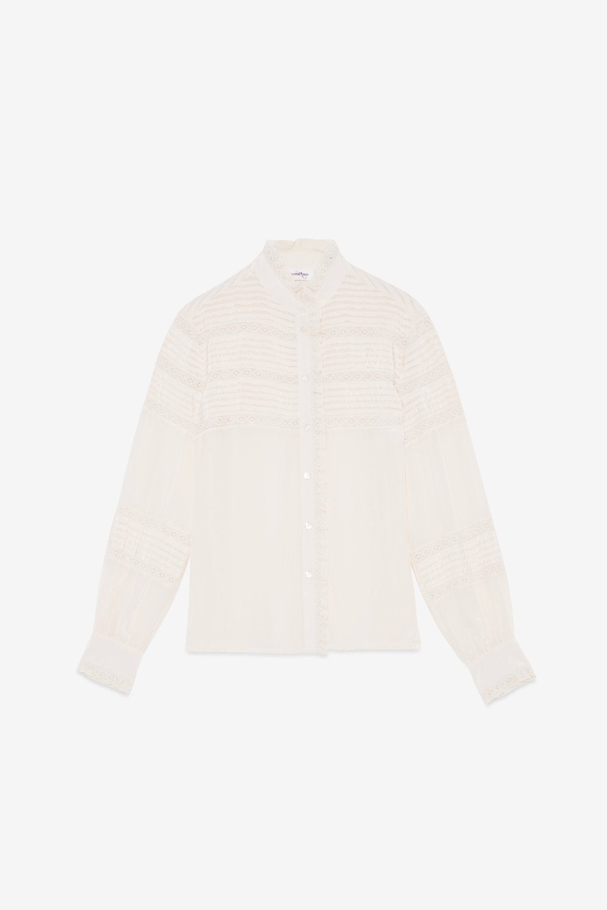Camicia coreana inserti pizzo