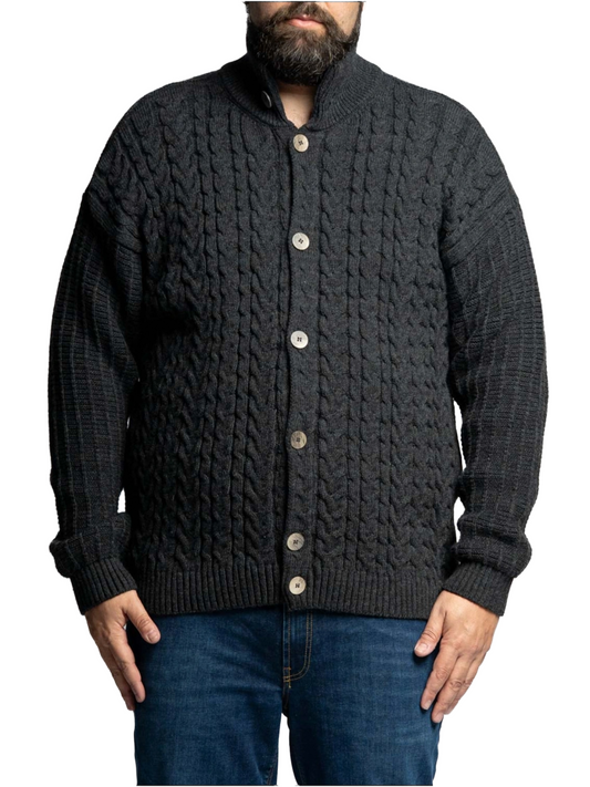 Cardigan bottoni trecce
