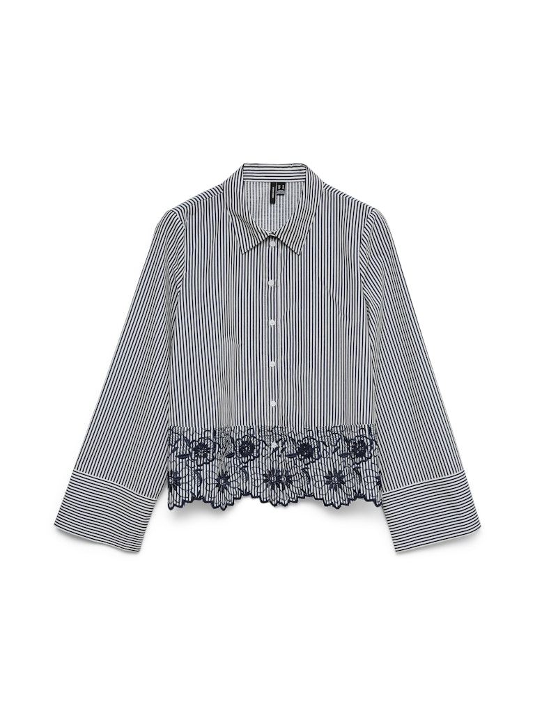 Camicia righe ricamo