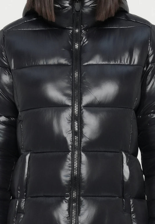 Piumino lungo cappuccio