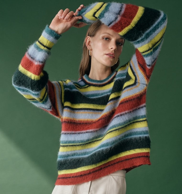 Maglia punto pannocchia rigata