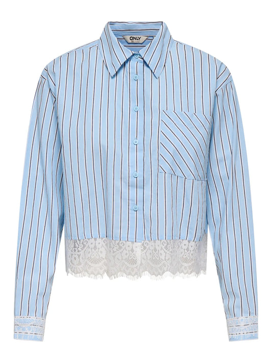 Camicia righe fondo pizzo