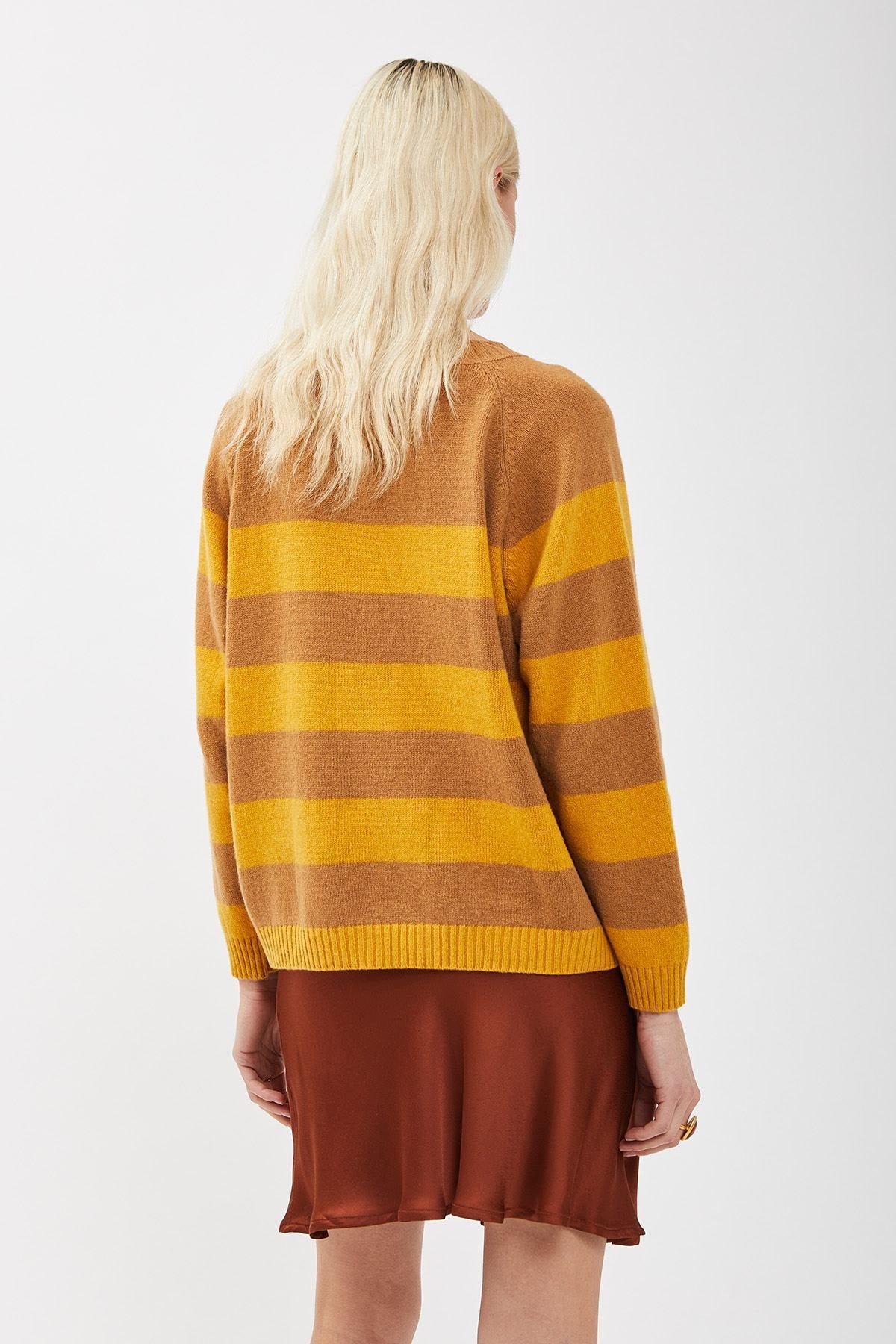 MAGLIA RIGHE BICOLORE PURO CASHMERE