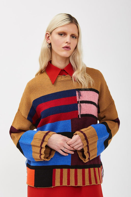 MAGLIA GIROCOLLO RIGHE DIVERSE