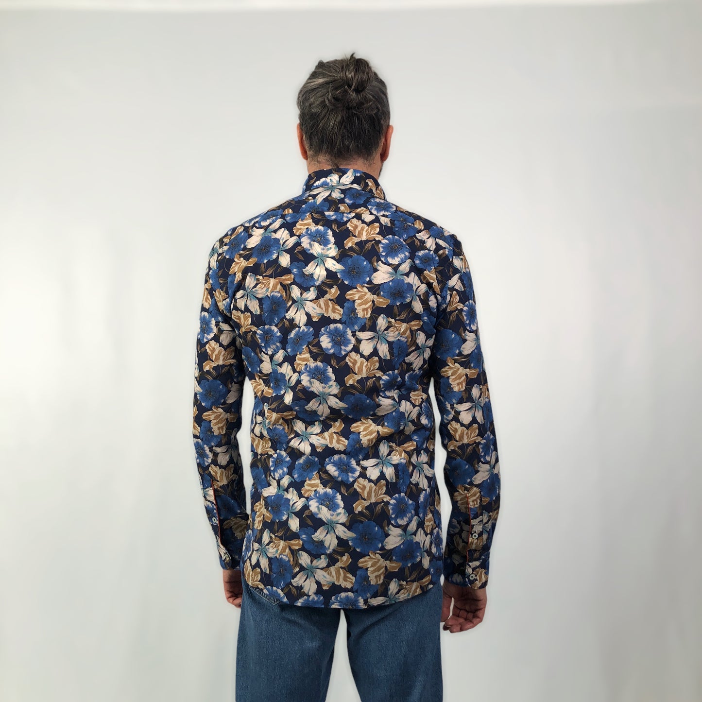 CAMICIA MANICHE LUNGHE FIORI GRANDI