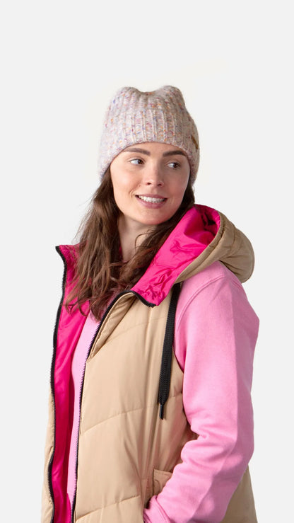 Cuffia melange risvolto