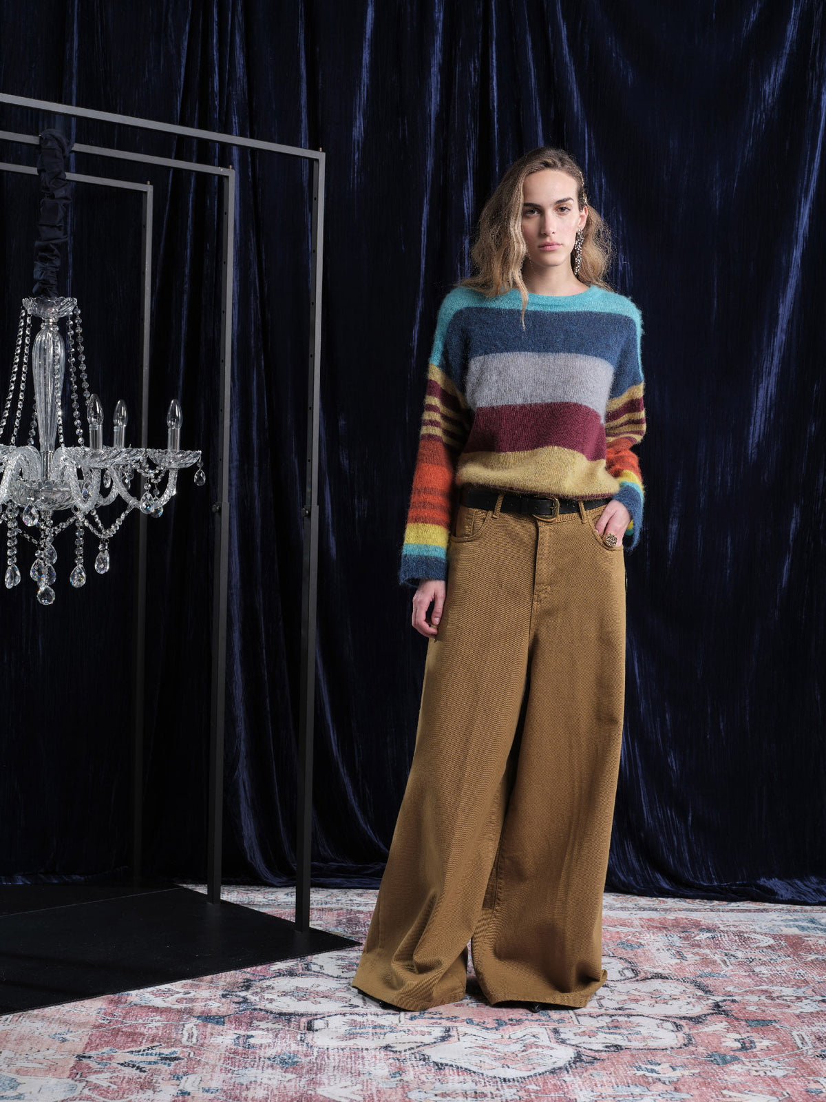 Maglia girocollo righe colorate