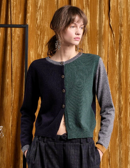 Cardigan color block