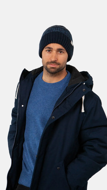 Cuffia melange risvolto unito