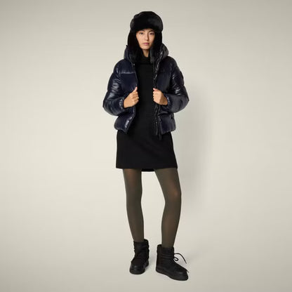 Piumino lucido cappuccio