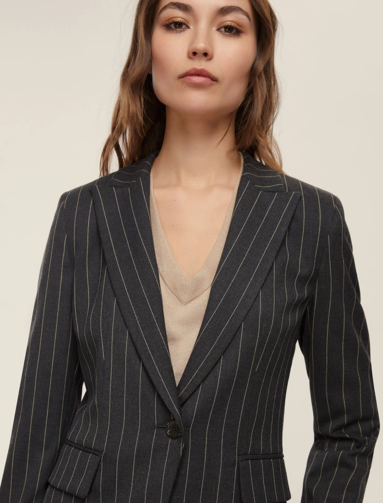 Giacca gessata stretch