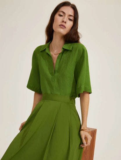 Camicia lino collo vela