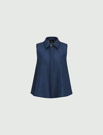 Camicia tencel smanicata