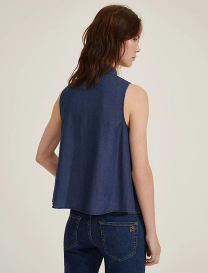 Camicia tencel smanicata