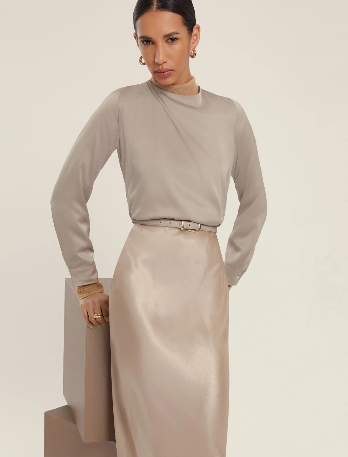 Camicia raso stretch