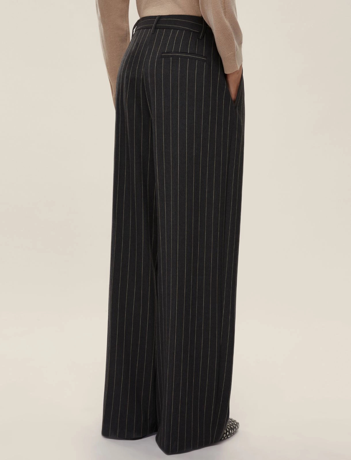 Pantaloni doppia pinces gessati