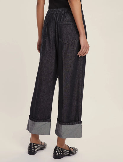 Jeans risvolto denim color