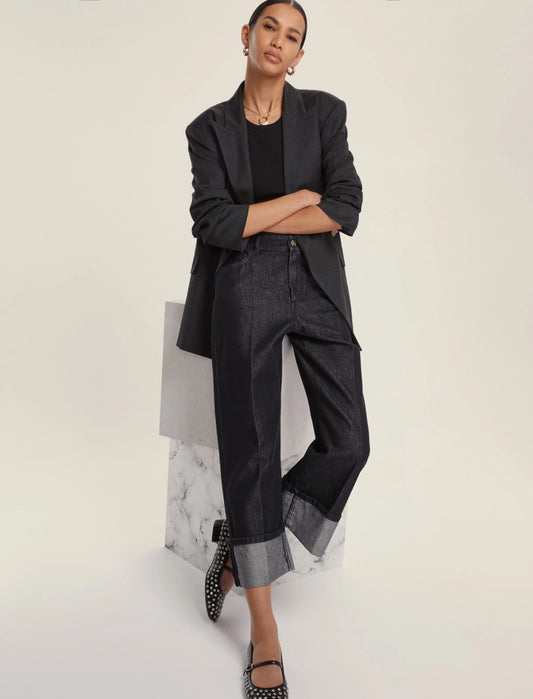 Jeans risvolto denim color