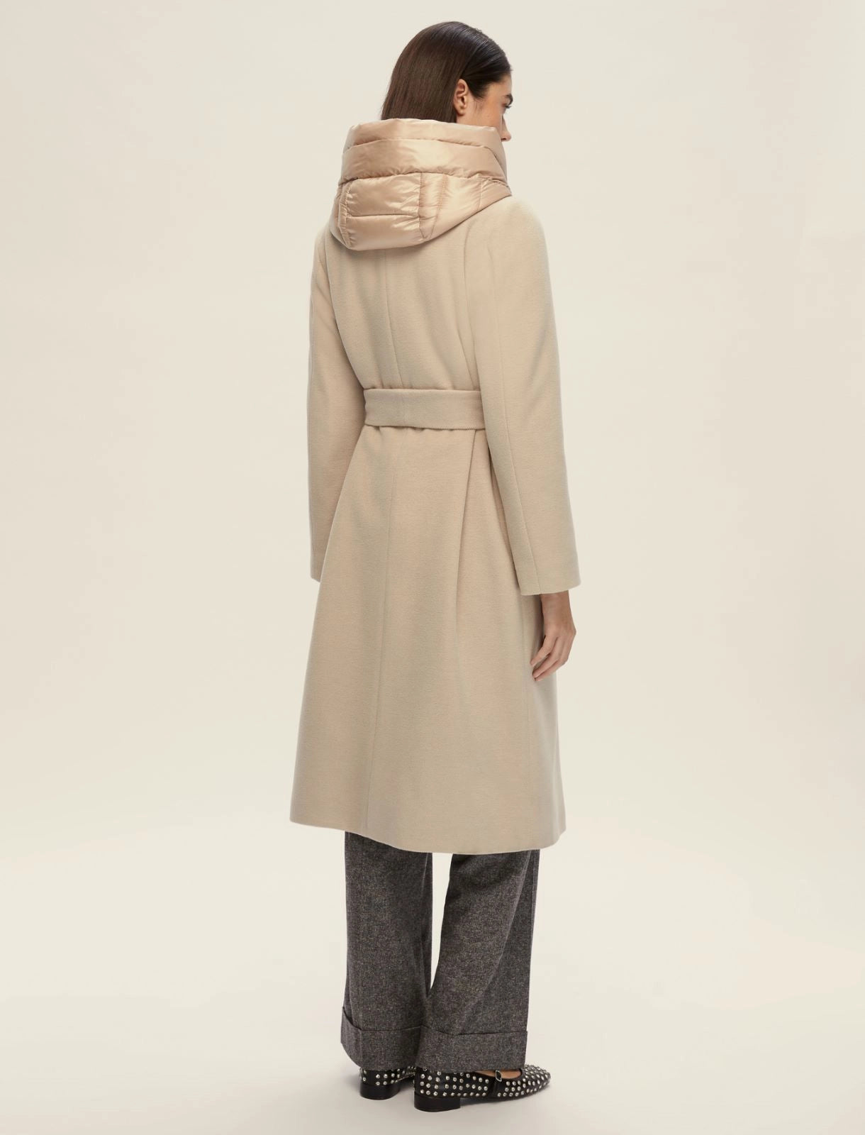 Cappotto cintura finto interno