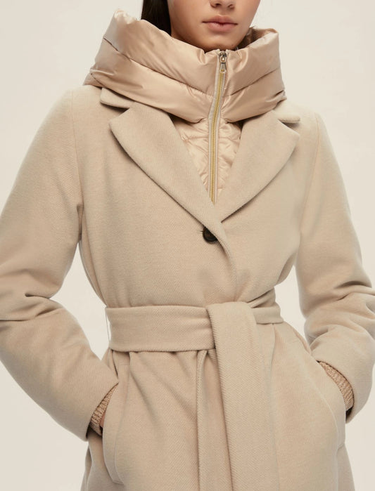 Cappotto cintura finto interno