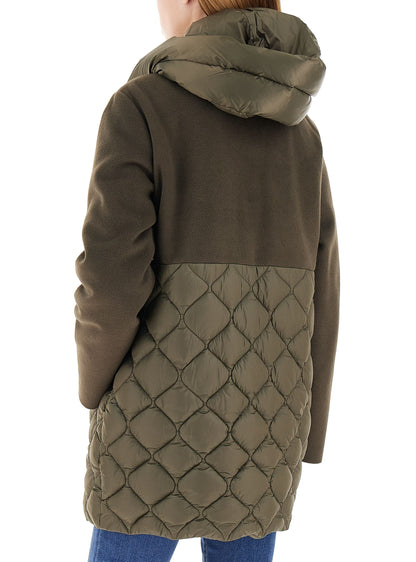 Piumino losanghe cappuccio