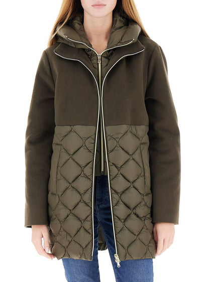 Piumino losanghe cappuccio