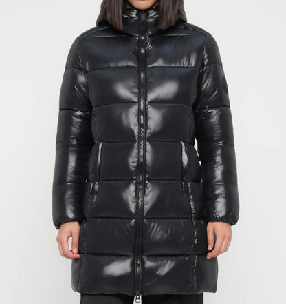 Piumino lungo cappuccio