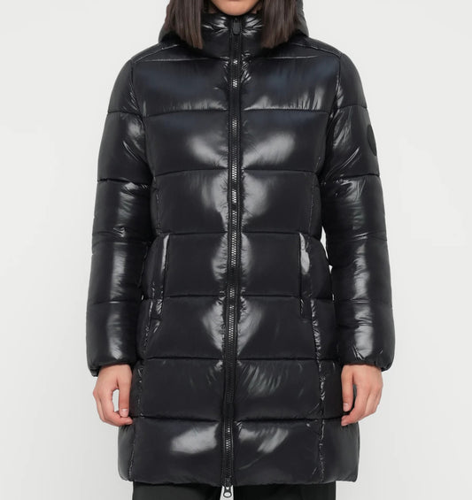 Piumino lungo cappuccio