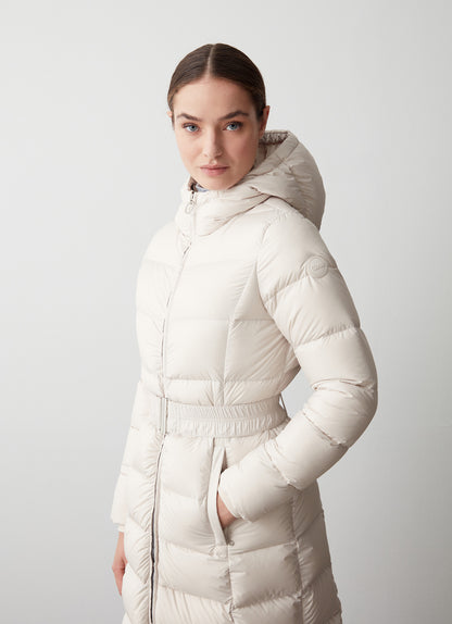 Piumino lungo cintura