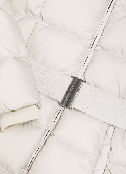 Piumino lungo cintura