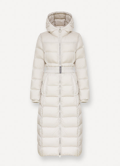 Piumino lungo cintura